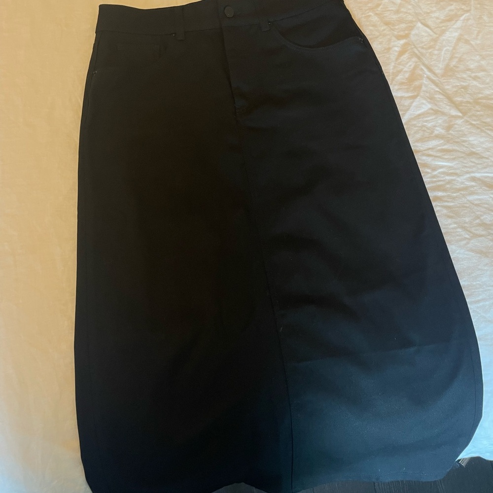 Massimo Dutti Classic Black Denim Skirt